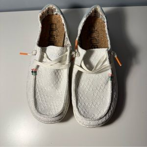 EEUC Hey Dude Wendy in Boho White Crochet - sz 8